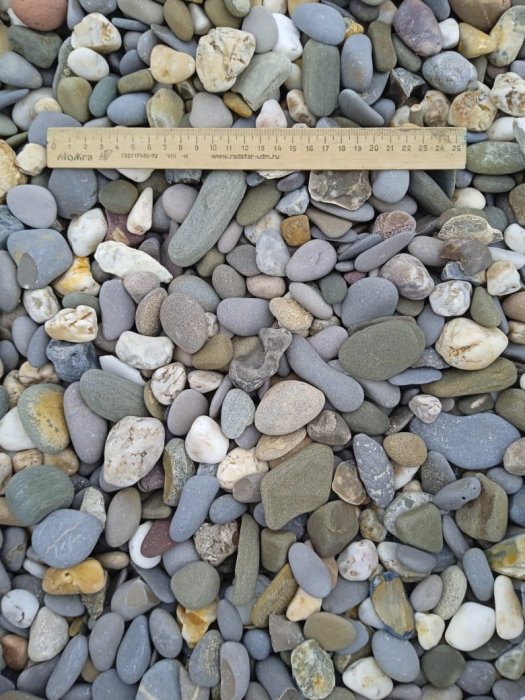 Галька крымская прибрежная фр. 20-40 мм.  купить с доставкой в Краснодару фото 