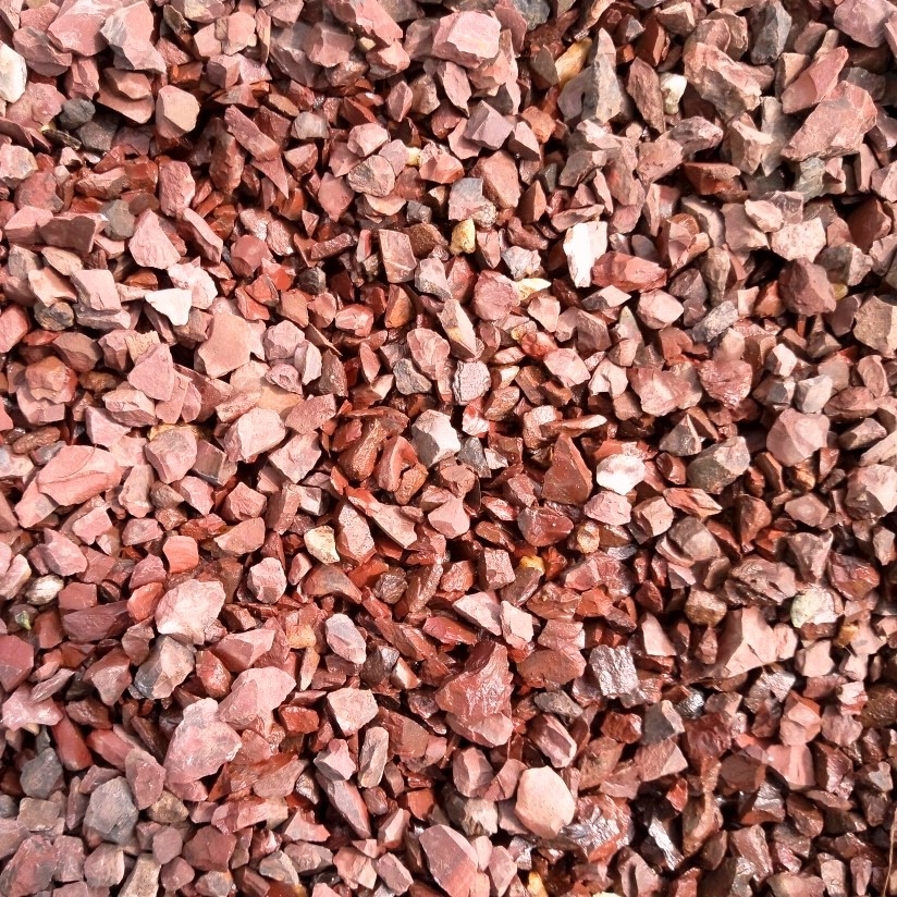  Щебень крошка красный (ЯШМА) фр. 5-10 мм.  купить  в Краснодаре крошка каменная яшмы красный, бордовый, темно-красный декоративная крошка ландшафтная каменная яшмоидная 6 600 руб/т   фото 