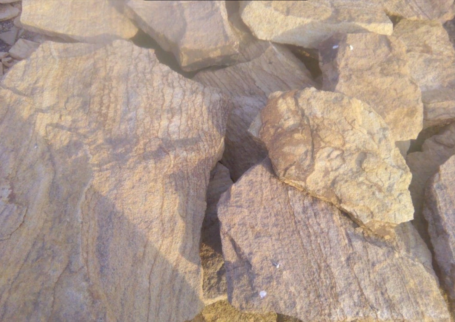 Песчаник пластушка "фонтанка" желтая (3,0 - 5,0 см)  купить  в Краснодаре песчаник желтая, рыжий, желтый песчаник колотый рваный со сколом облицовочный 8 500 руб/м3   фото 